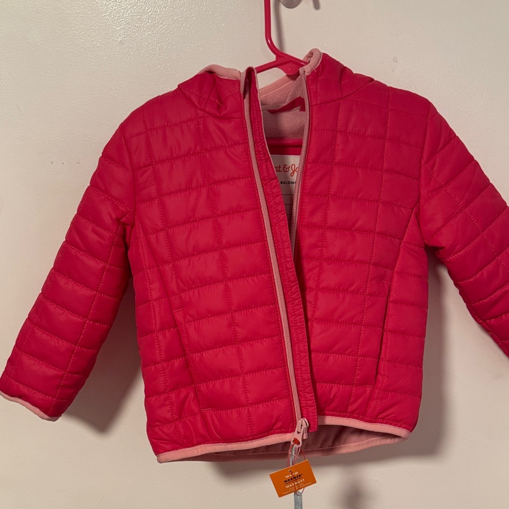 Cat & Jack Bright Pink Quilted Puffer Jacket